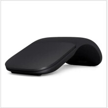 (Black) Bluetooth 4.0 /5.0 Folding Wireless Mouse Arc Touch Roller Computer Silent Mouse Ergonomic Slim Laser Mice For Microsoft Surface