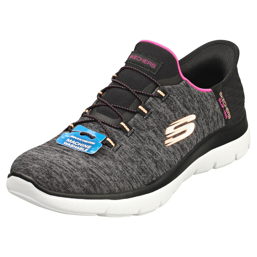 (6) Skechers Summits Vegan Womens Fashion Trainers in Black Multicolour