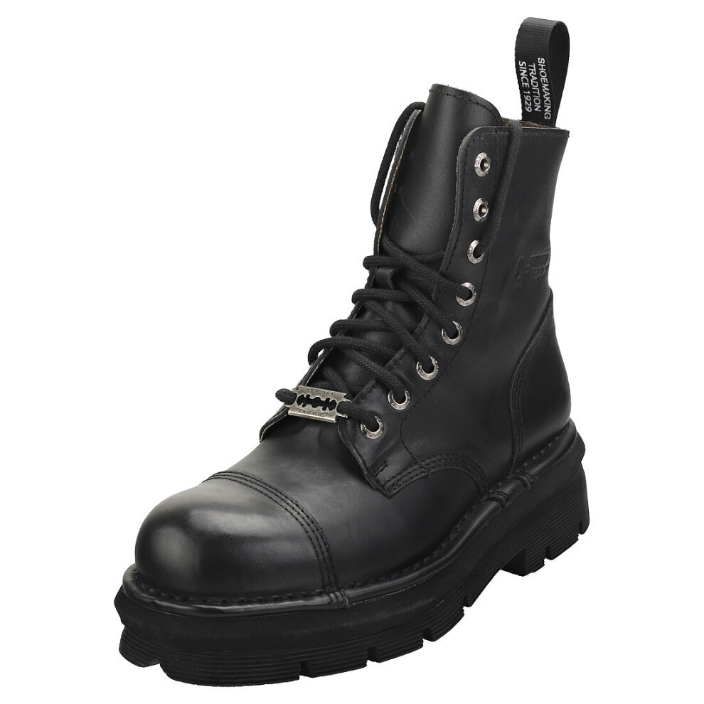 New Rock Military Stylish Boots Unisex Classic Boots in Black - 7.5 UK