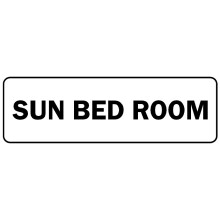 Sun bed room sign (L) - 3mm Aluminium sign - 300m x 100mm