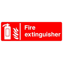 Fire extinguisher safety sign (L) - 3mm Aluminium sign - 600mm x 200mm