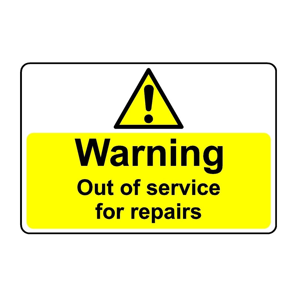 Warning out of service for repairs safety sign - Self adhesive sticker - 200mm x 150mm-image-OPC-PBGJQJB-NEW