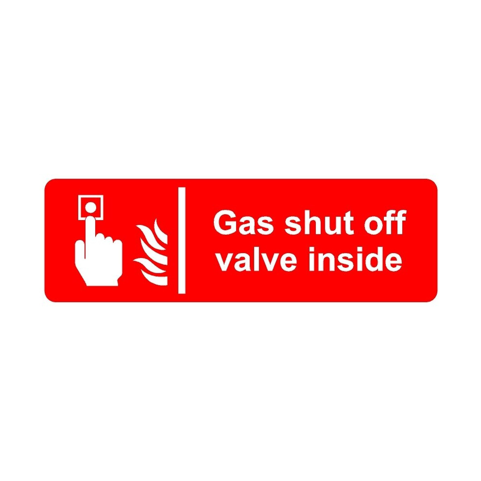 Gas shut off valve inside safety sign (L) - Self adhesive sticker - 450m x 150mm-image-OPC-PBGJQMR-NEW