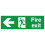 Fire exit left safety sign (L) - 3mm Aluminium sign - 300mm x 100mm 1