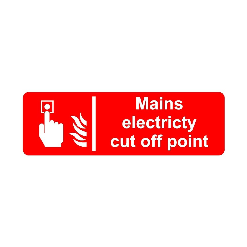 Mains electricity cut off point safety sign (L) - 3mm Aluminium sign ...