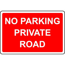 No parking private road safety sign - 1mm Plastic sign - 200mm x 150mm