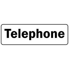 Telephone sign (L) - 1mm Plastic sign - 450mm x 150mm