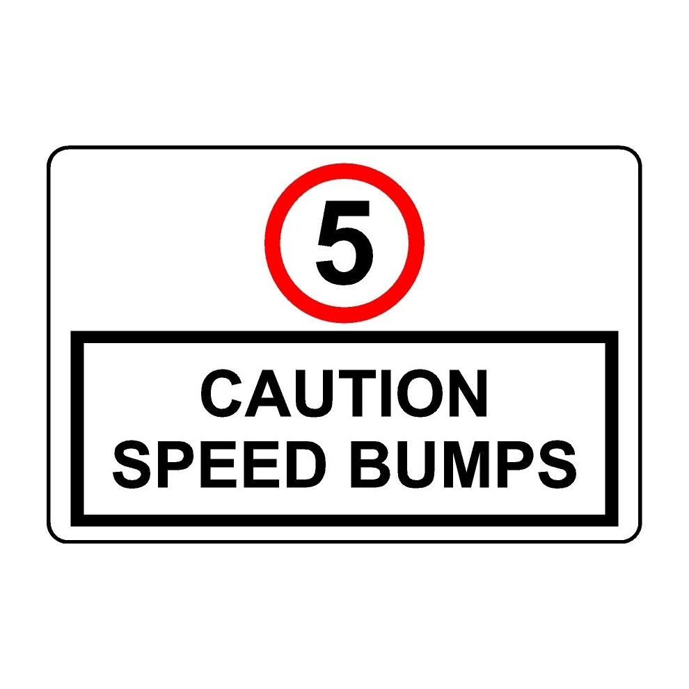 5mph caution speed bumps safety sign - 3mm Aluminium sign - 600mm x 400mm-image-OPC-PBGJRYM-NEW