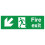 Fire exit down left safety sign (L) - Self adhesive sticker - 600mm x 200mm 1