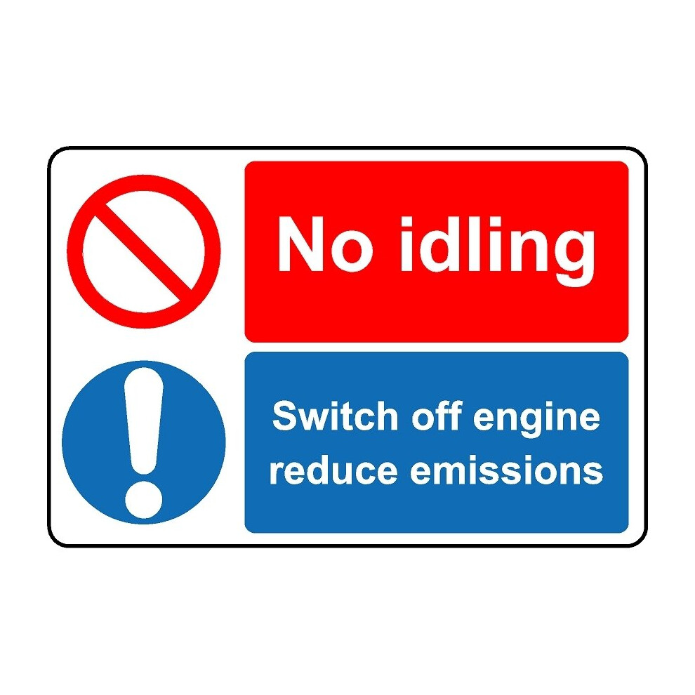 No idling switch off engine reduce emissions safety sign - 3mm Aluminium sign - 600mm x 400mm-image-OPC-PBGJTQF-NEW