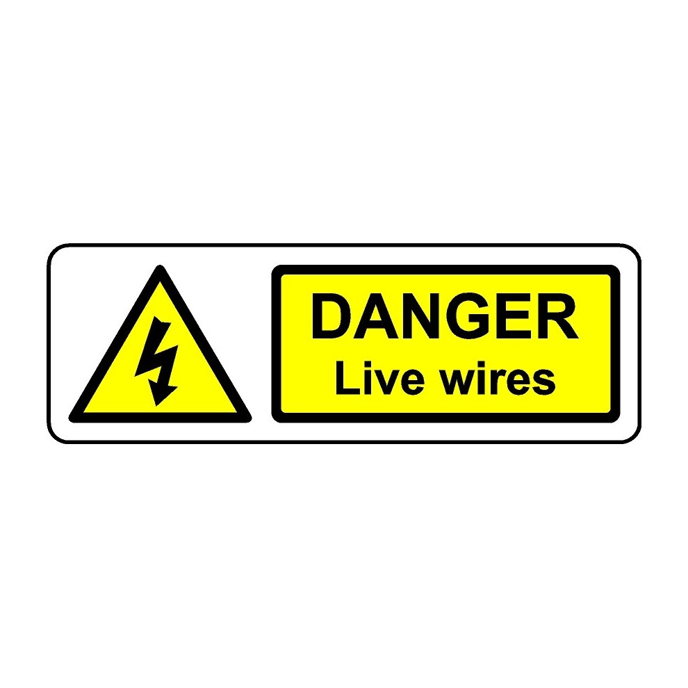Danger live wires safety sign (L) - 3mm Aluminium sign - 300m x 100mm-image-OPC-PBGJSV8-NEW