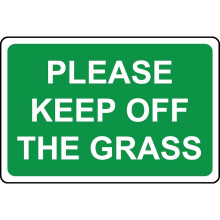 Please keep off the grass safety sign - 1mm Plastic sign - 400mm x 300mm