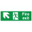 Fire exit up left safety sign (L) - 1mm Plastic sign - 450m x 150mm 1