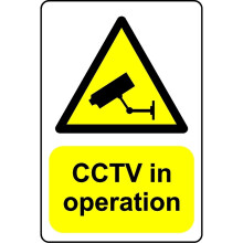 CCTV in operation safety sign - Self adhesive sticker - 100mm x 150mm