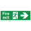 Fire exit right safety sign (L) - Self adhesive sticker - 300mm x 100mm 1