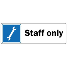 Staff only safety sign (L) - 3mm Aluminium sign - 450m x 150mm