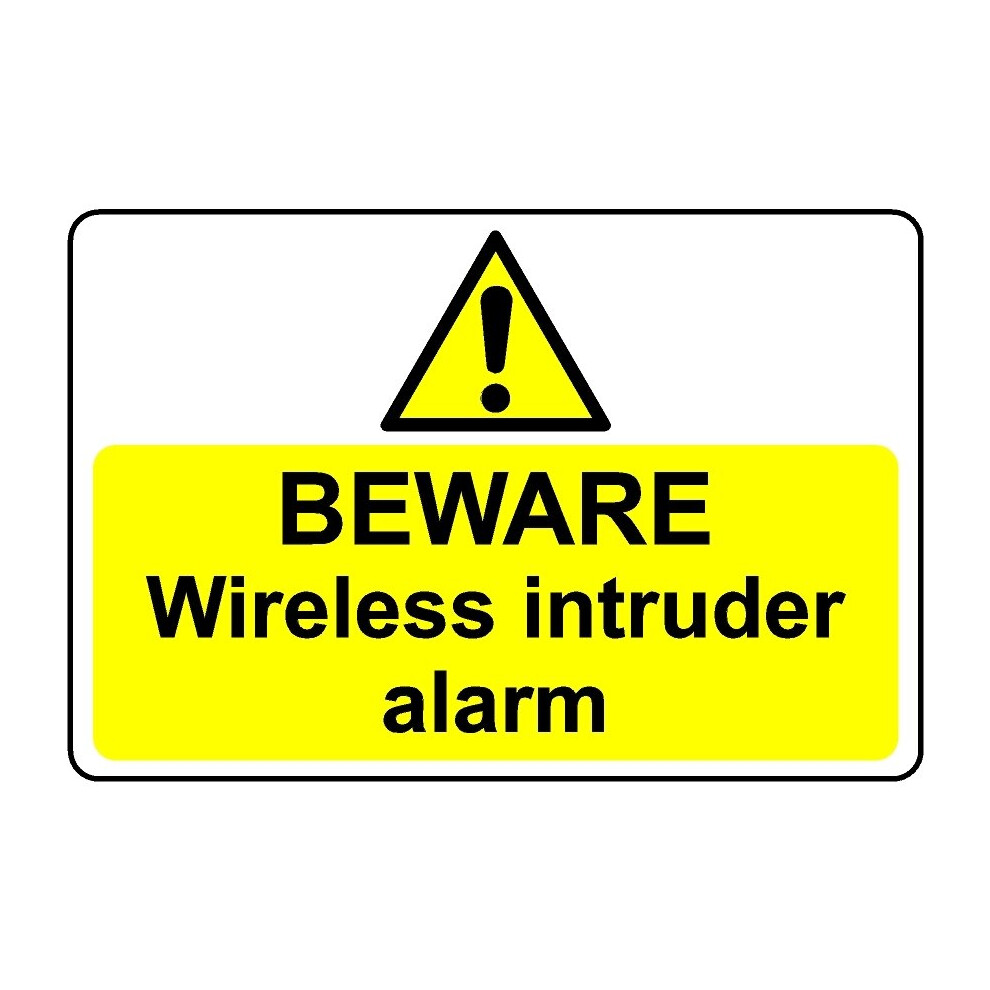 Kpcm Display Ltd Beware Wireless Intruder Alarm - Self Adhesive Sticker - 200Mm X 150Mm