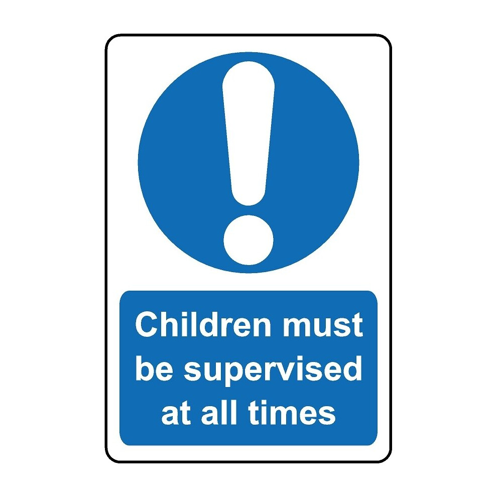Children must be supervised at all times safety sign - 1mm Plastic sign - 300mm x 200mm-image-OPC-PBGJY2D-NEW
