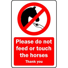 Do Not Feed or Touch Horses Safety Sign - Self-Adhesive Sticker, Laminated 200mm x 150mm