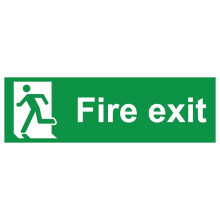 Fire exit safety sign (L) - 3mm Aluminium sign - 600mm x 200mm