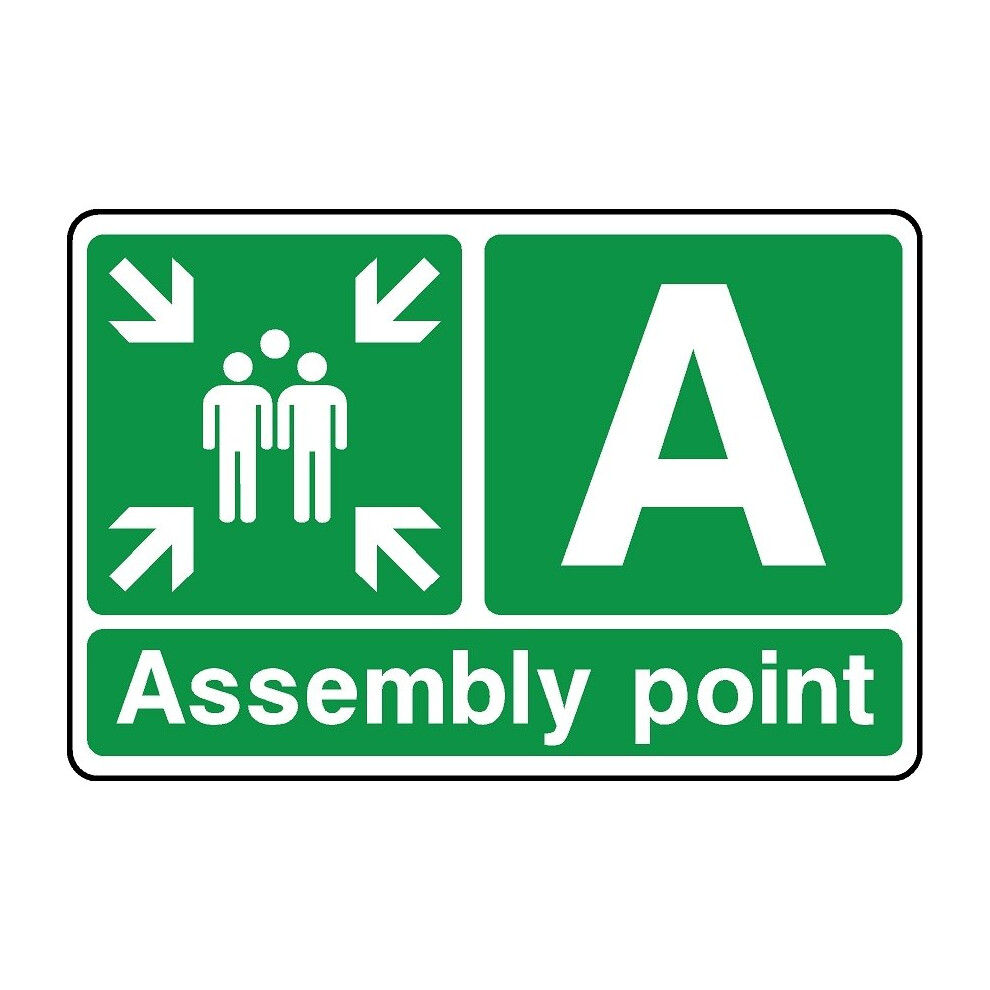 Assembly point A safety sign - 3mm Aluminium sign - 300mm x 200mm-image-OPC-PBGJZYR-NEW