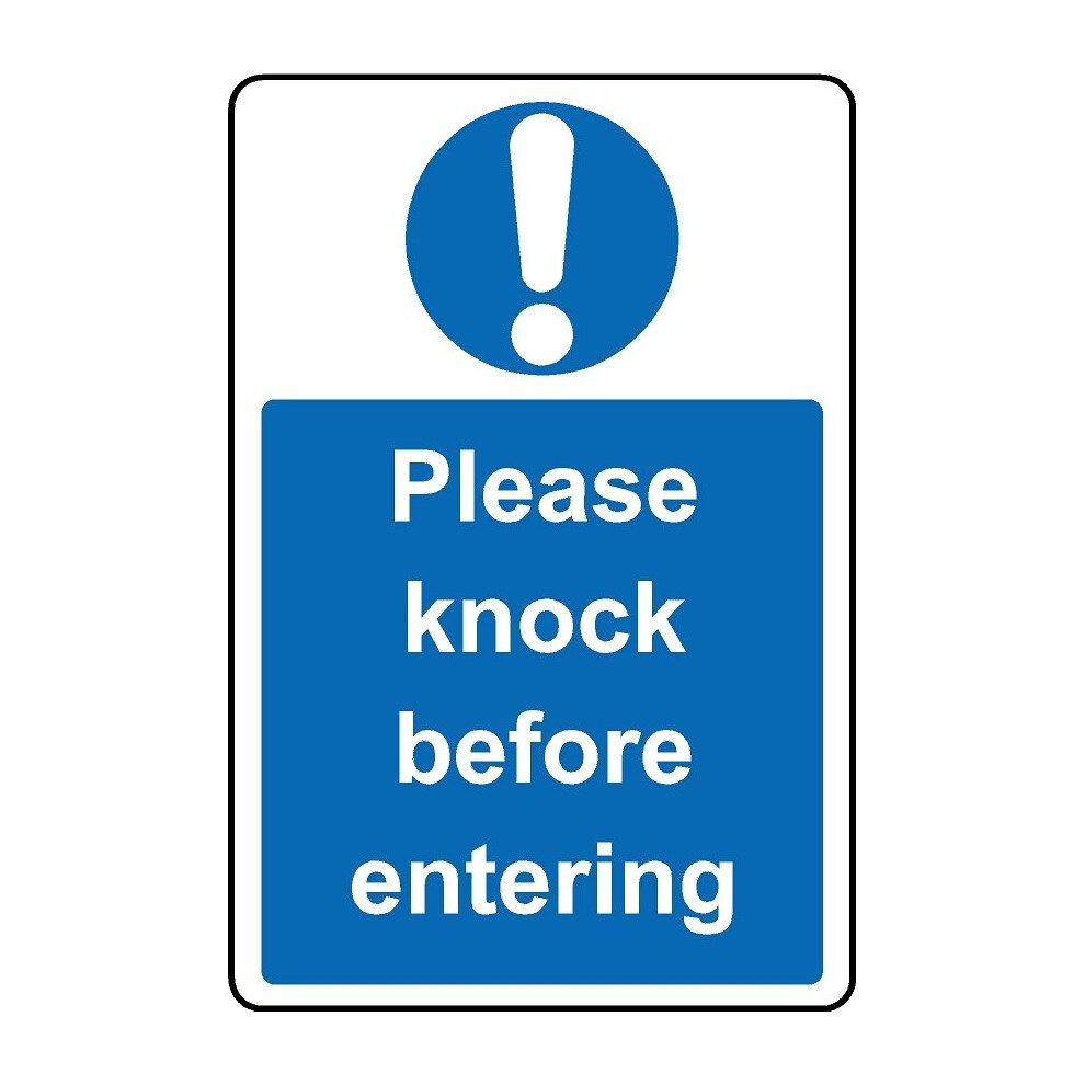 Please knock before entering safety sign - 1mm Plastic sign - 200mm x 150mm