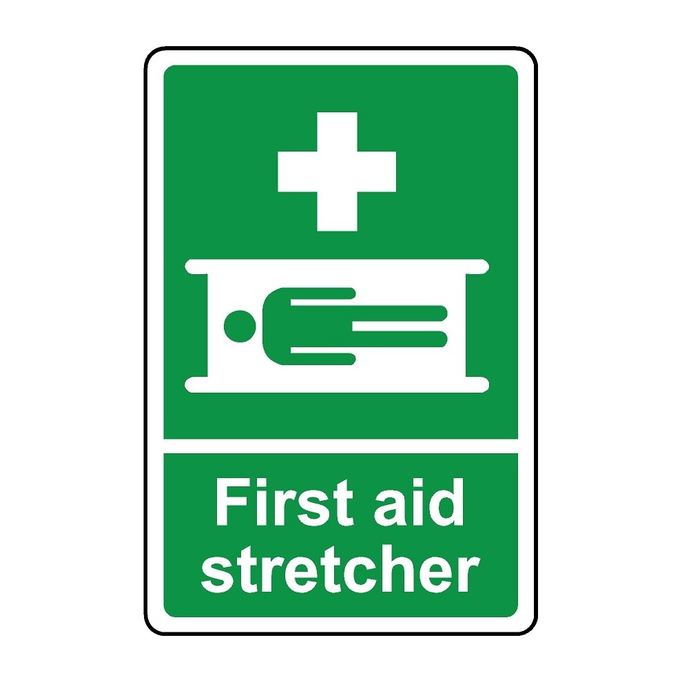 First aid stretcher safety sign - 3mm Aluminium sign - 400mm x 300mm on ...