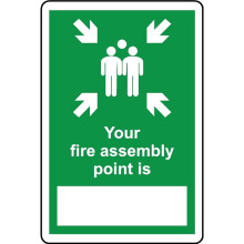 You fire assembly point is blank safety sign - 1mm Plastic sign - 200mm x 150mm