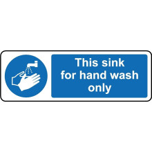 This sink for hand wash only safety sign (L) - Self adhesive sticker - 150mm x 50mm