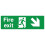Fire exit down right safety sign (L) - 1mm Plastic sign - 300mm x 100mm 1
