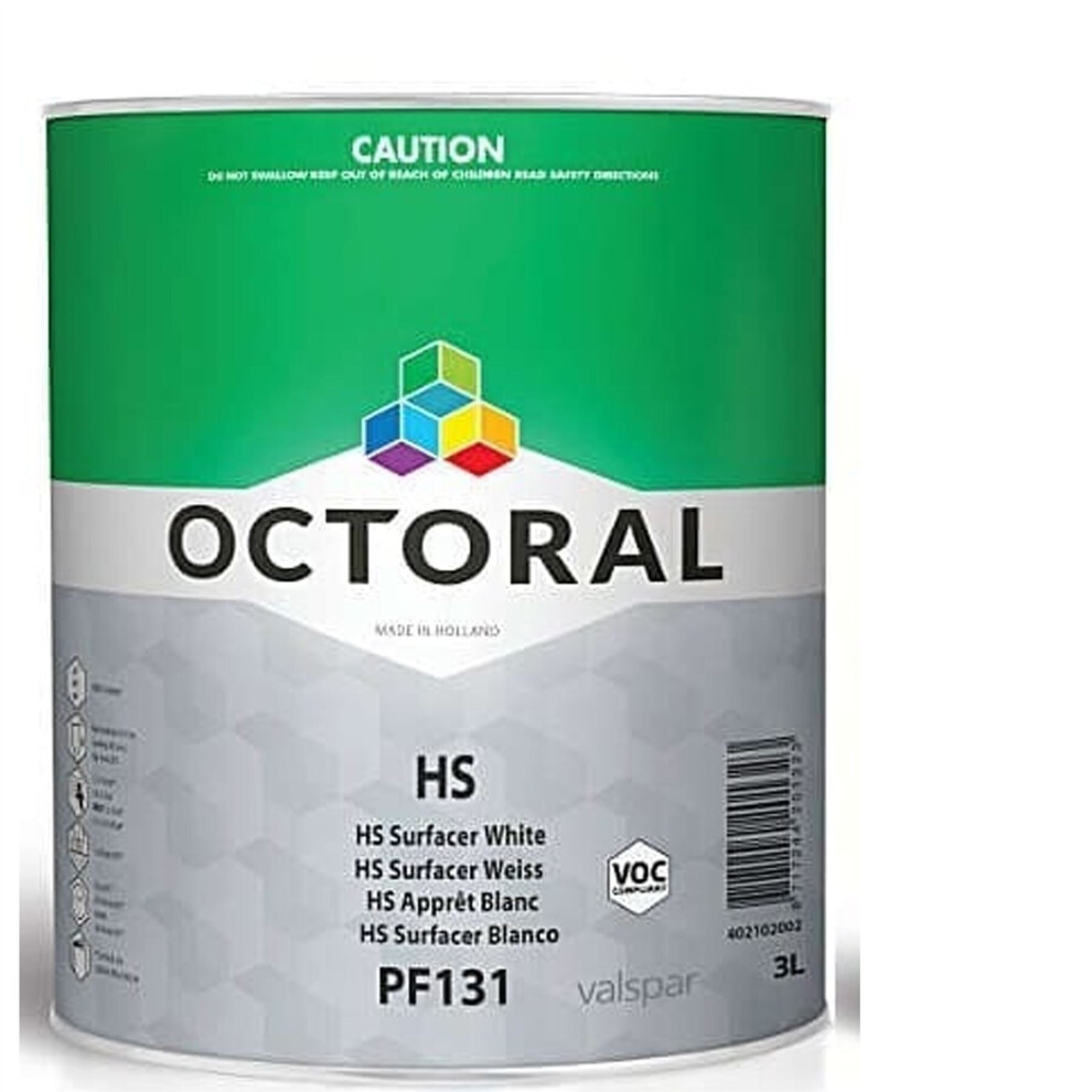 Octoral PF131 HS Primer Surfacer High Build 3Litre White 2K Polyurethane Filling