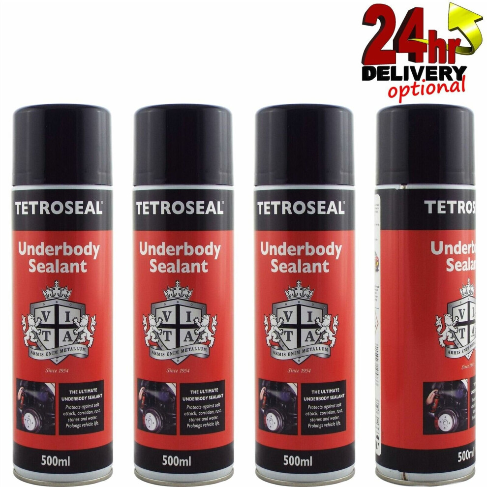 Tetroseal Aerosol Underbody Sealant x4 Car Underseal Spray 500ml Seal Protection