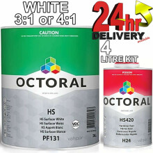 Octoral PF131 + H24 White HS Primer Surfacer with Fast Hardener 4Litre Kit