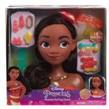 Disney Prinses Moana Styling Hoofd, 18-Delen, Doen Alsof Spel, Officieel Gelicentieerd Speelgoed voor Kinderen vanaf 3 Jaar