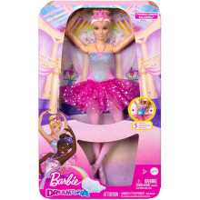 Barbie Dreamtopia Doll  Twinkle Lights Posable Ballerina with 5 Light-Up Shows  Sparkly Pink Tutu  Blonde Hair & Tiara