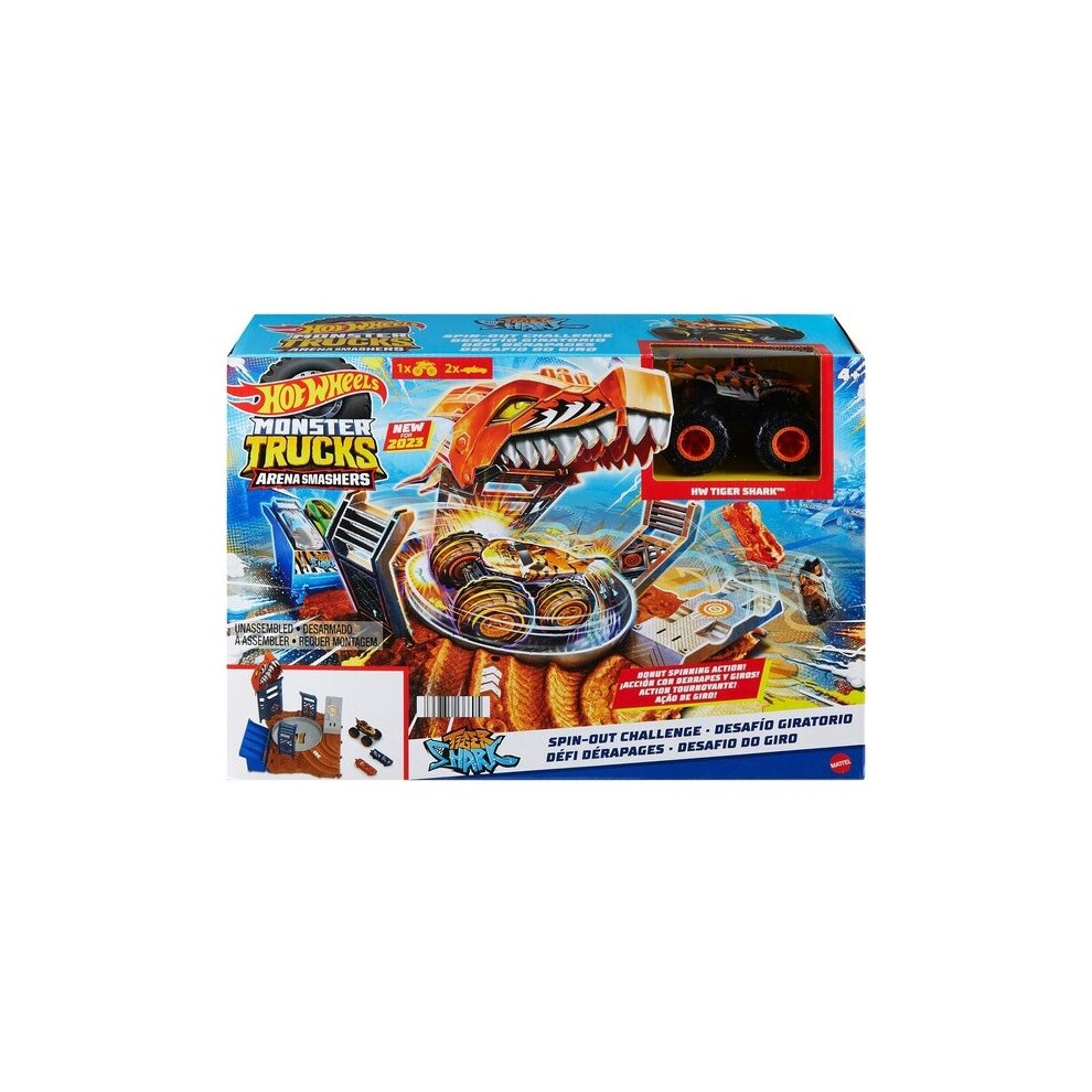 Mattel Hot Wheels Monster Trucks Shark Spin Out Playset Toys