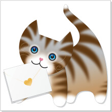 Tabby The Cute Cat 3D Special Delivery Animal Greeting Card Blank Own Message Cards