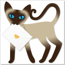 Dandy The Siamese Cat 3D Special Delivery Animal Greeting Card Blank Own Message Cards