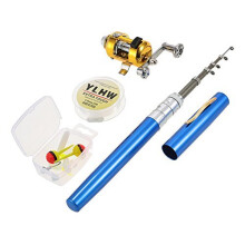 Fishing Rod Reel Combo Set, Mini Telescopic Portable Pocket Pen Fishing Rod Pole, Aluminum Alloy Fishing Reel