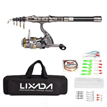 Telescopic Fishing Rod and Reel Combo Full Kit Spinning Fishing Reel Gear Pole Set