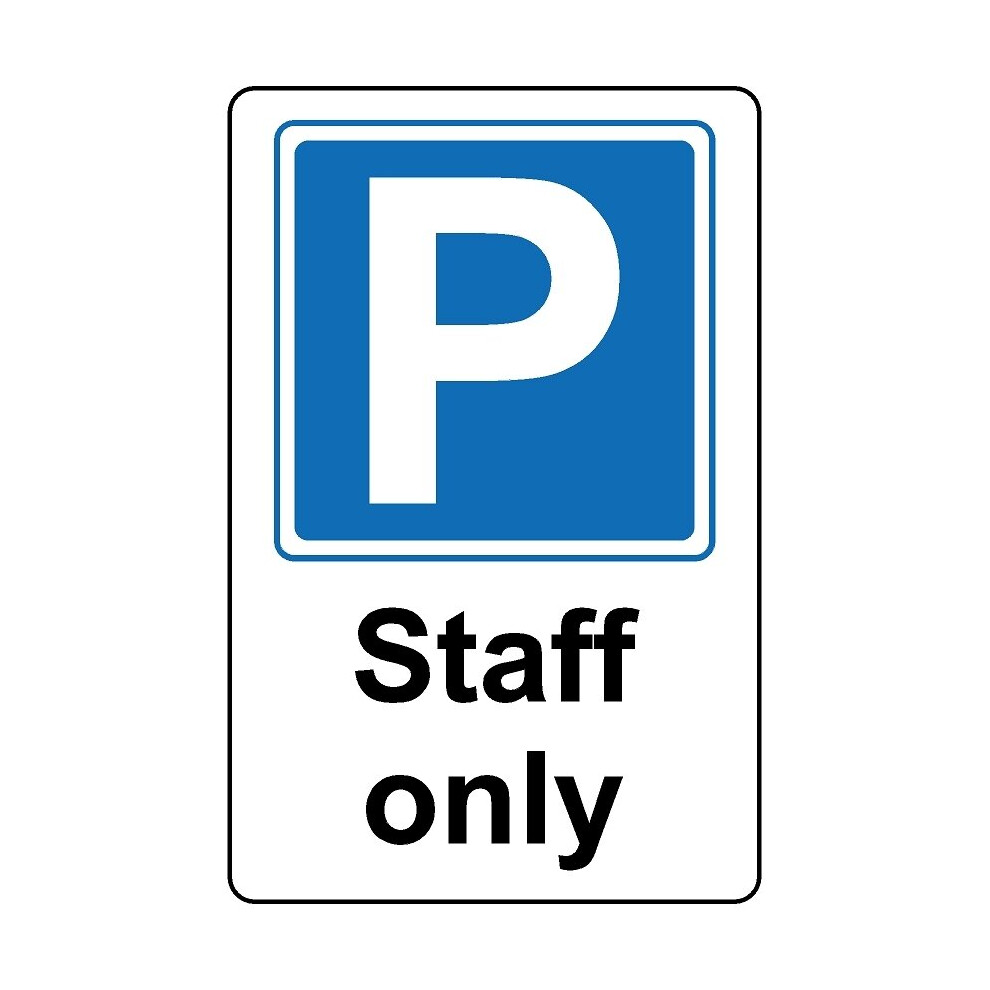 Staff parking only safety sign - 1mm Plastic sign - 200mm x 150mm-image-OPC-PBGJXCH-NEW