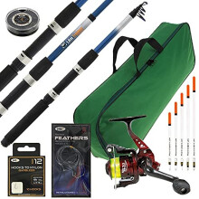 Travel 6ft Telescopic Fishing Rod & Reel Combo Setup With Carryall & Tackle Hooks