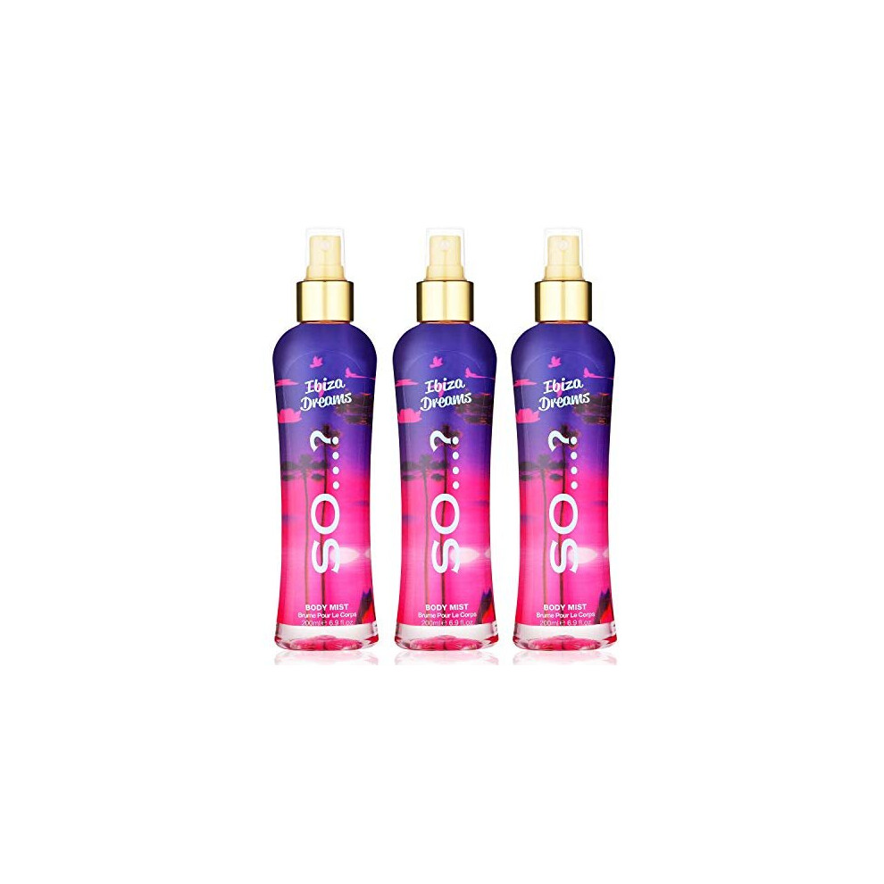 Soâ¦? Soã¢? Summer Escapes Womens Ibiza Dreams Body Mist Fragrance Spray 200Ml Bundle (Pack Of 3)