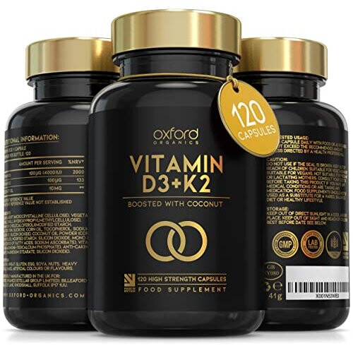 Vitamin D3 K2 Capsules - 4000 IU Vitamin D & 100mcg Vitamin K MK7 ...