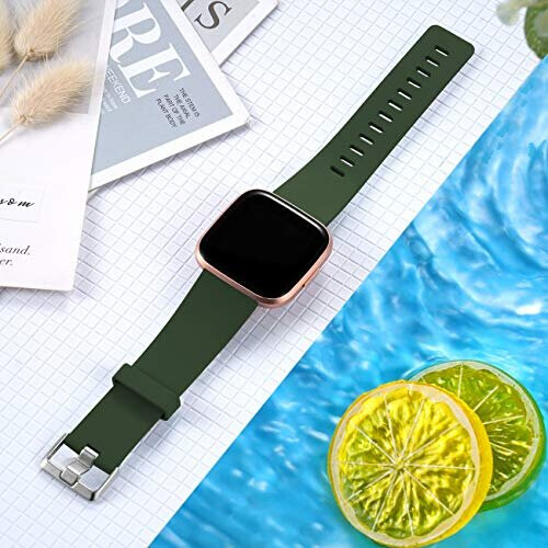 Oielai for Fitbit Versa 2 Strap/Fitbit Versa Strap, Silicone Sport Classic Replacement Straps Compatible with Fitbit Versa Lite/Fitbit Versa 1