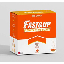 Fast&Up Vitamin C, Vitamin D & Zinc - 80 Effervescent Tablets (4 X 20) - Saver Multipack - Complete Immunity Booster - One Daily - Orange Fl