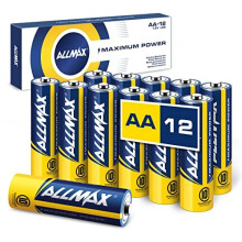 Allmax AA Maximum Power Alkaline Double A Batteries (12 Count) â Ultra Long-Lasting, 10-Year Shelf Life, Leakproof Design, 1.5V