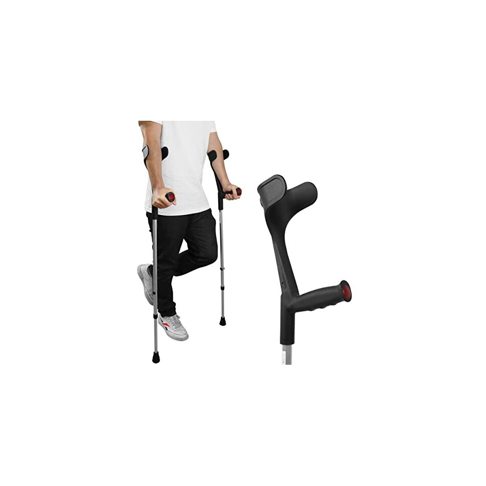 Pepe - Crutches for Adults Men (x2 Units, Open Cuff), Elbow Crutches for Women, Adjustable Crutches for Walking, Adult Crutches Pair, Walkin