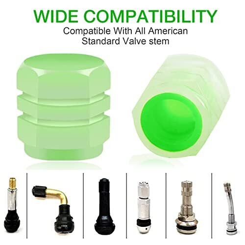 Dust Caps for Car Tyres, 12 PCS Universal Fluorescent Tire Valve Caps