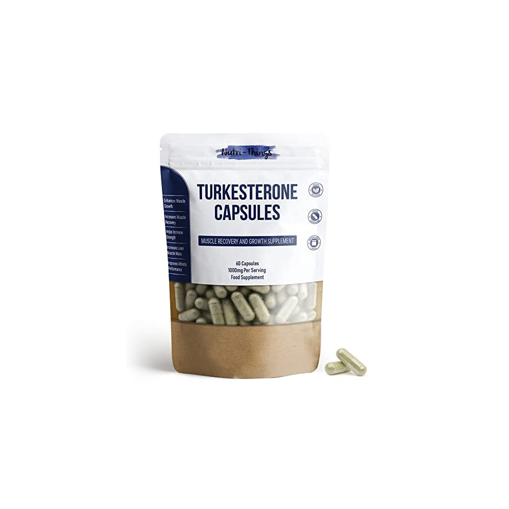 Nutri-Things Turkesterone Capsules | Muscle Recovery And Muscle Growth Supplement | Max Strength 1000Mg Per Serving | 60 Capsules